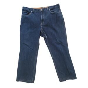 Duluth Trading Co Men's Dark Blue Denim Jeans - Size 42x28 - 100% Cotton